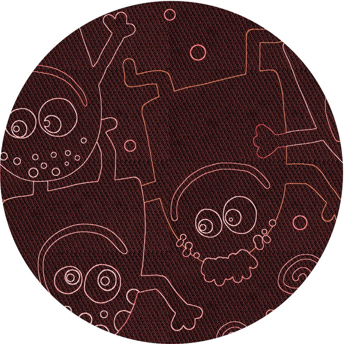 Square Patterned Chocolate Brown Rug, pat3002rd