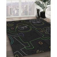 Patterned Gray Novelty Rug, pat3002