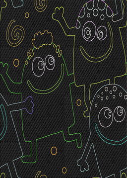 Patterned Gray Novelty Rug, pat3002