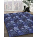 Patterned Blue Rug in Family Room, pat3003blu