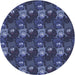 Square Patterned Blue Rug, pat3003blu