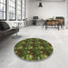 Round Patterned Milk Chocolate Brown Rug in a Office, pat3003brn