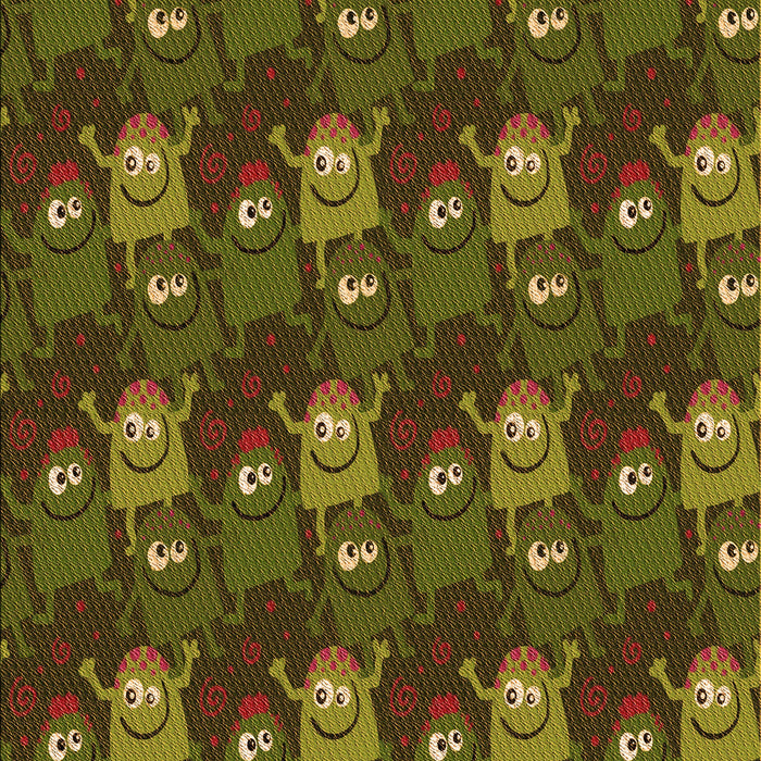 Patterned Dark Yellow Green Rug, pat3003org