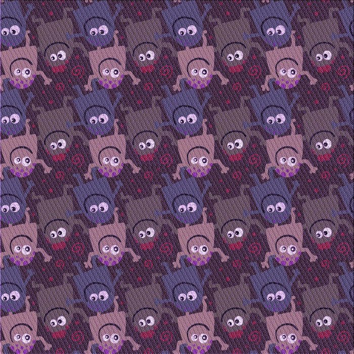 Round Machine Washable Transitional Orchid Purple Rug, wshpat3003pur