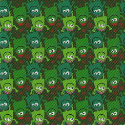 Square Patterned Dark Forest Green Novelty Rug, pat3003