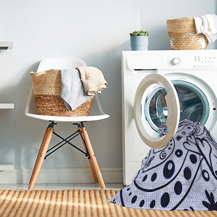 Machine Washable Transitional Lavender Blue Rug in a Washing Machine, wshpat3004blu