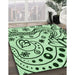 Machine Washable Transitional Mint Green Rug in a Family Room, wshpat3004grn