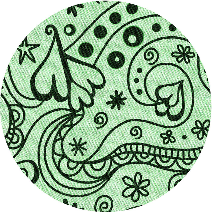 Square Patterned Mint Green Rug, pat3004grn