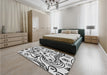 Patterned Platinum Gray Rug in a Bedroom, pat3004gry