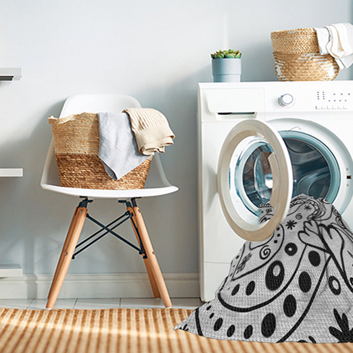 Machine Washable Transitional Platinum Gray Rug in a Washing Machine, wshpat3004gry