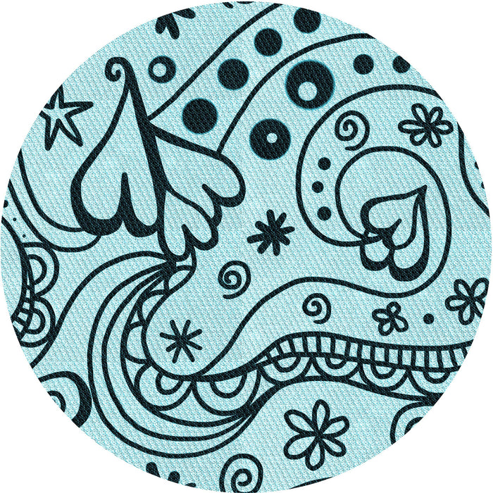 Square Patterned Electric Blue Rug, pat3004lblu