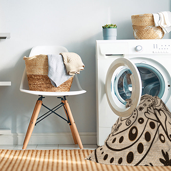 Machine Washable Transitional Saddle Brown Rug in a Washing Machine, wshpat3004org