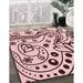 Patterned Light Red Pink Rug in Family Room, pat3004rd