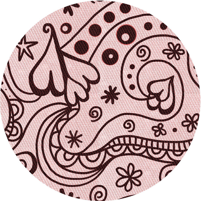 Square Patterned Light Red Pink Rug, pat3004rd