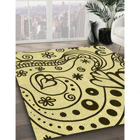 Patterned Oak Brown Rug, pat3004yw
