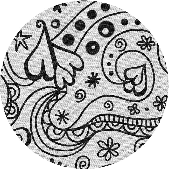 Sideview of Patterned Off-White Novelty Rug, pat3004