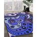 Machine Washable Transitional Blue Rug in a Family Room, wshpat3005blu