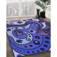 Patterned Blue Rug, pat3005blu