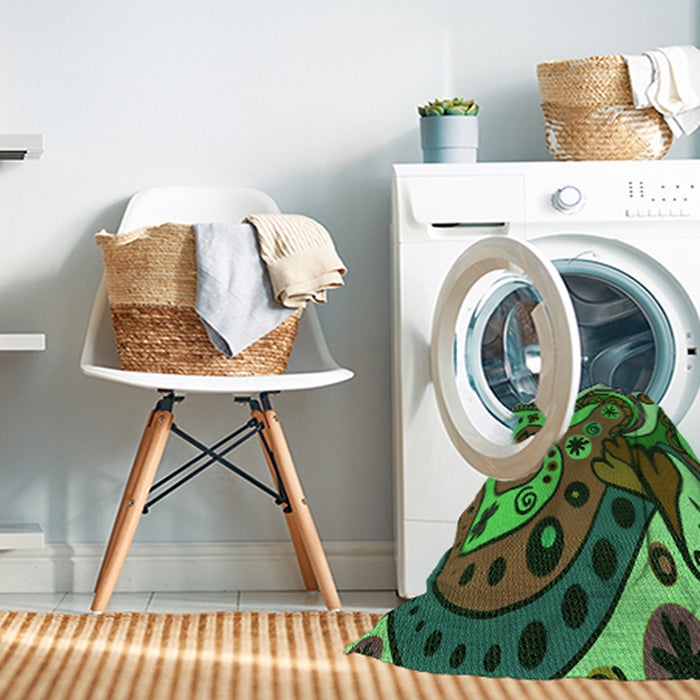 Machine Washable Transitional Chocolate Brown Rug in a Washing Machine, wshpat3005grn