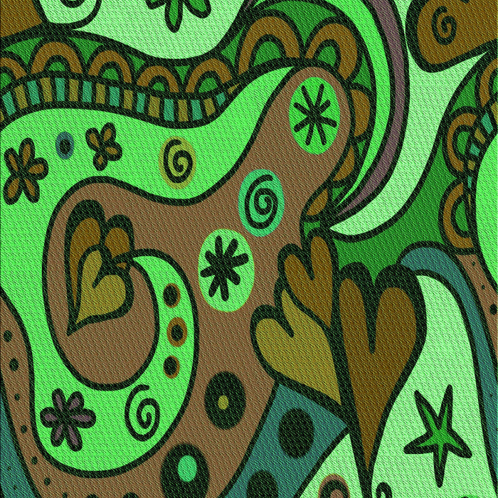 Machine Washable Transitional Chocolate Brown Rug, wshpat3005grn