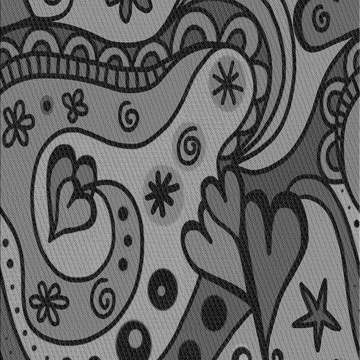 Patterned Dark Gray Black Rug, pat3005gry