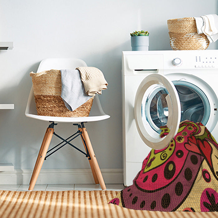 Machine Washable Transitional Cranberry Red Rug in a Washing Machine, wshpat3005org