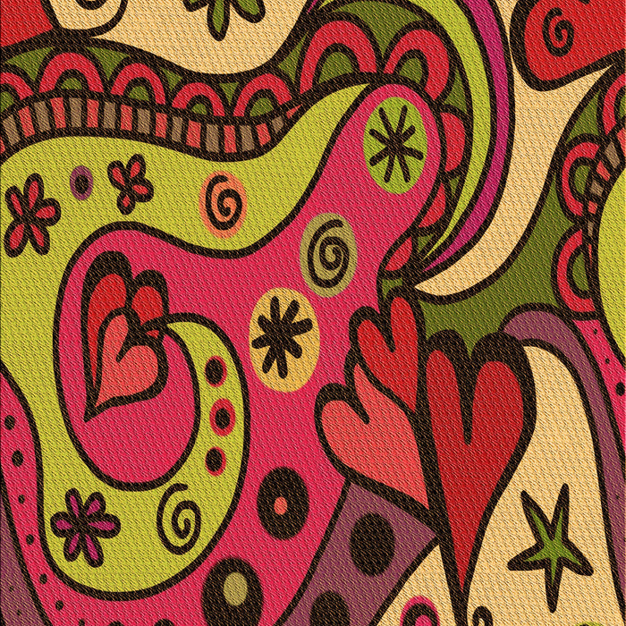 Patterned Cranberry Red Rug, pat3005org