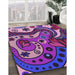 Machine Washable Transitional Dark Magenta Purple Rug in a Family Room, wshpat3005pur