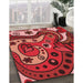 Machine Washable Transitional Red Rug in a Family Room, wshpat3005rd