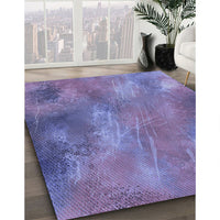 Patterned Slate Blue Rug, pat3006blu