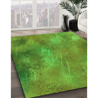 Patterned Green Rug, pat3006grn