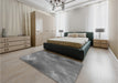 Patterned Gray Rug in a Bedroom, pat3006gry