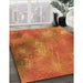 Patterned Neon Orange Rug in Family Room, pat3006org