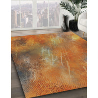 Patterned Mahogany Brown Novelty Rug, pat3006