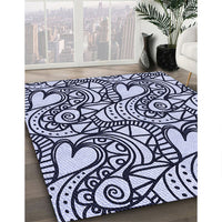 Patterned Blue Rug, pat3007blu