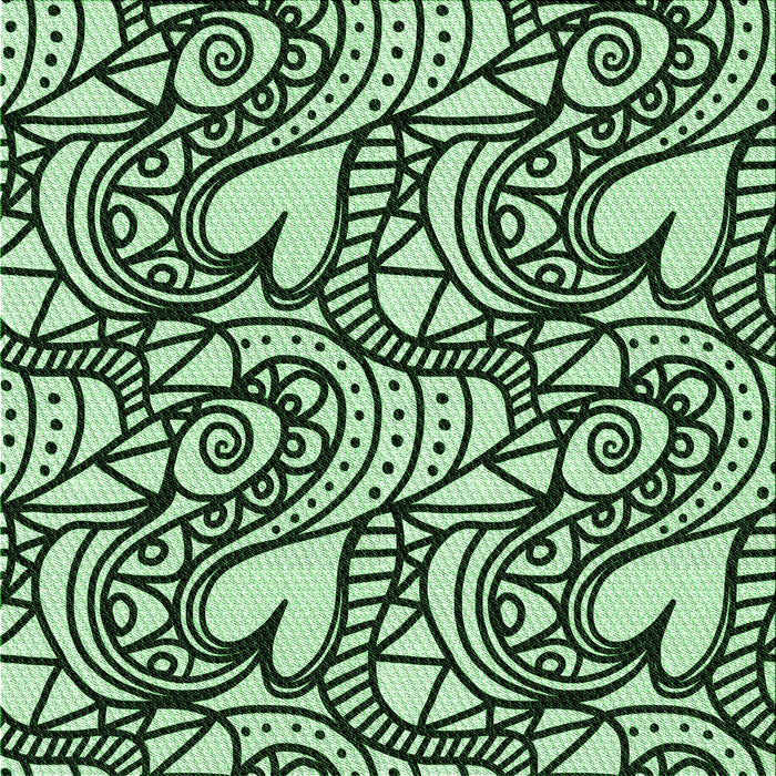 Round Patterned Dark Forest Green Rug, pat3007grn