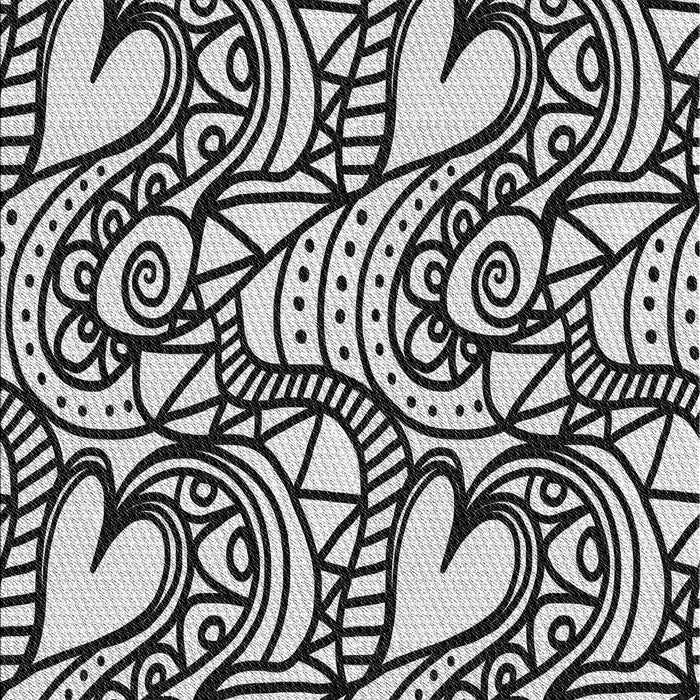 Patterned Black Rug, pat3007gry