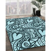 Patterned Deep-Sea Blue Rug in Family Room, pat3007lblu