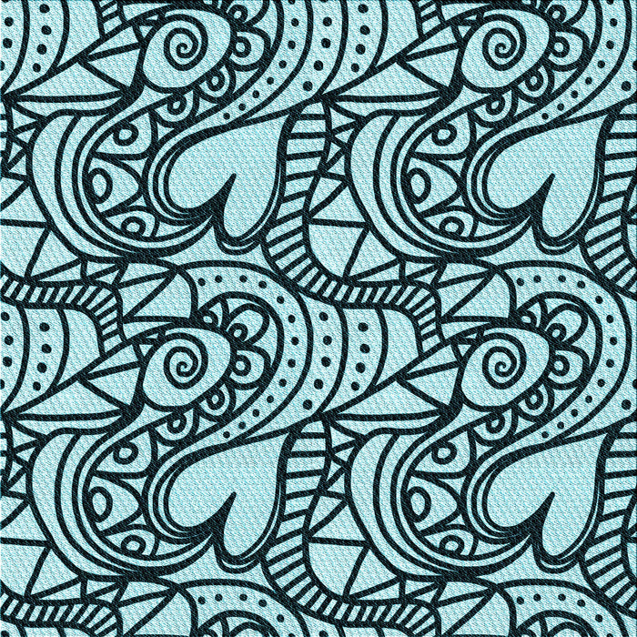 Round Patterned Deep-Sea Blue Rug, pat3007lblu