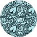 Square Patterned Deep-Sea Blue Rug, pat3007lblu