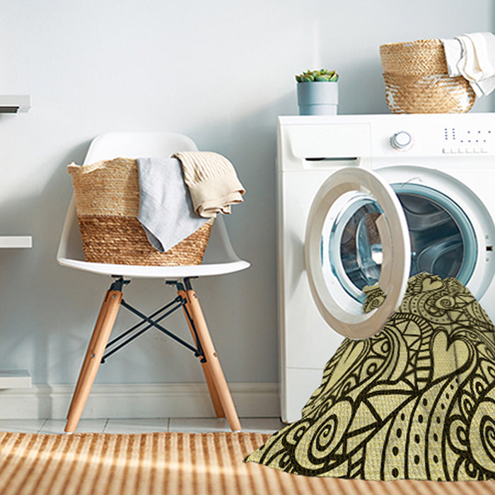 Machine Washable Transitional Chocolate Brown Rug in a Washing Machine, wshpat3007yw