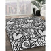 Machine Washable Transitional Charcoal Black Rug in a Family Room, wshpat3007