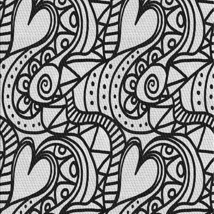 Patterned Charcoal Black Novelty Rug, pat3007