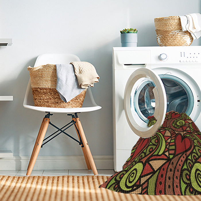 Machine Washable Transitional Dark Golden Brown Rug in a Washing Machine, wshpat3008brn
