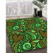 Machine Washable Transitional Dark Forest Green Rug in a Family Room, wshpat3008grn