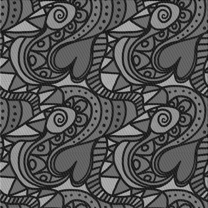 Round Patterned Charcoal Black Rug, pat3008gry