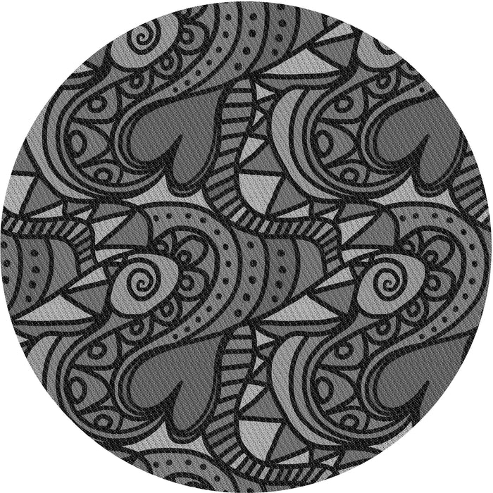 Square Machine Washable Transitional Charcoal Black Rug in a Living Room, wshpat3008gry