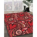 Machine Washable Transitional Red Rug in a Family Room, wshpat3008rd