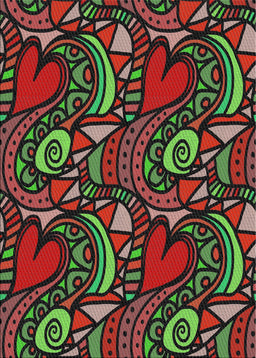 Patterned Dark Green Modern Rug, pat3008