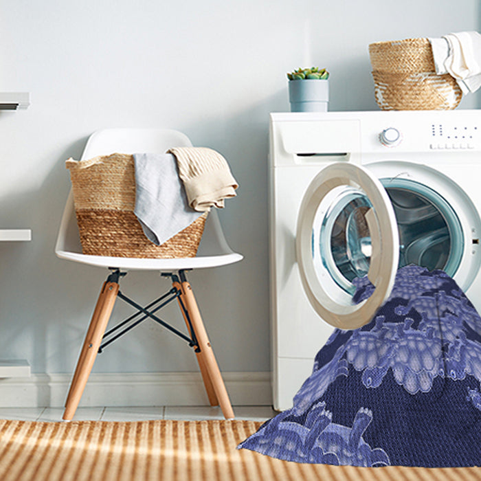 Machine Washable Transitional Sky Blue Rug in a Washing Machine, wshpat3009blu